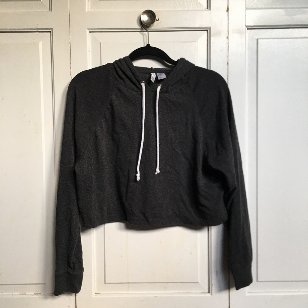 Dark Grey Cropped Sweatshirt